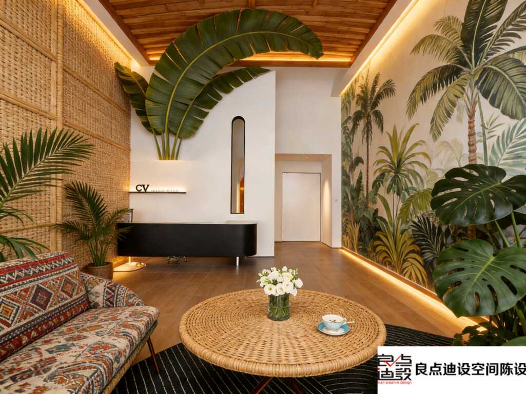 🔥爆款美容院装修软装设计揭秘!自然与民族风碰撞，治愈感直接拉满!​